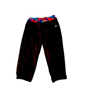 Adidas exercise pants aero ready medium junior’s black multi color trim